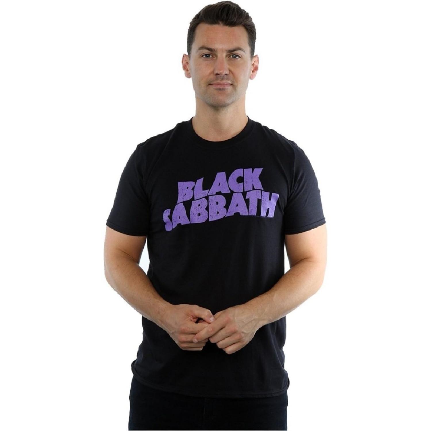 Black Sabbath T Shirt Classic Wavy Vintage band logo Official Mens Black XXXXXL разноцветный