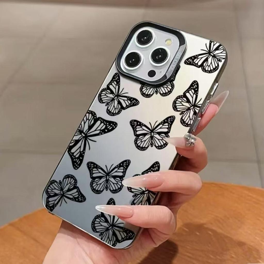 The New Black Butterfly Is Suitable for Iphone17 Mobile Phone Case Apple 15promax/14 Anti-drop 13pro12/12E Women