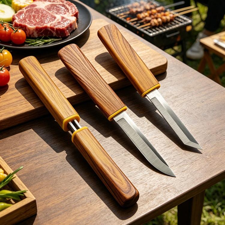 2pcs/set Stainless Steel Fruit Knife Cutter Table Knife Meat Cleaver Butcher Knives