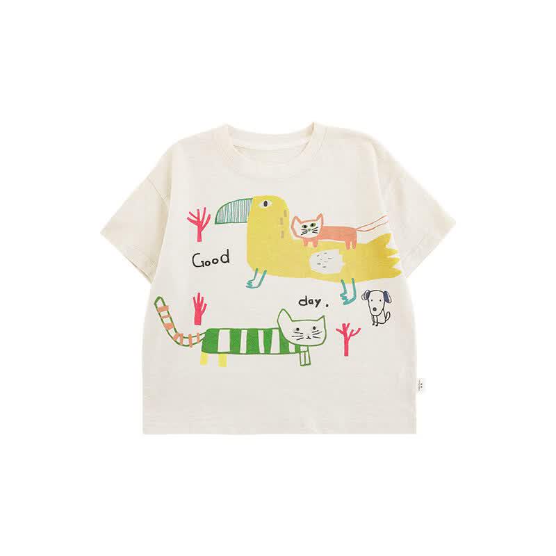 YouYou Girls  Cartoon Print Short Sleeve T-Shirt 80