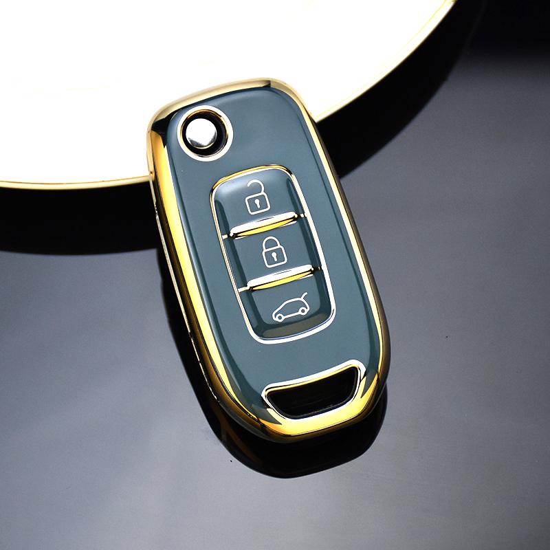 

Автомобильный откидной чехол для ключей, защитный чехол-брелок для Renault Kadjar Captur Megane Sandero Stepway Logan Clio 5 Arkana 2020 2021 серый