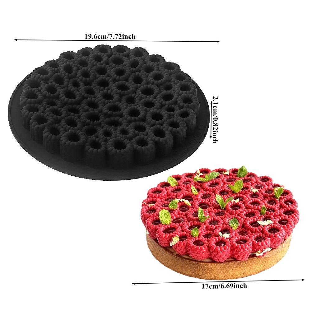 1/8 Cells 3D Raspberry Silicone Mold Flower Design Food-Grade Silicone Baking Cake Molds DIY Heat-Resistant Dessert Baking Tools