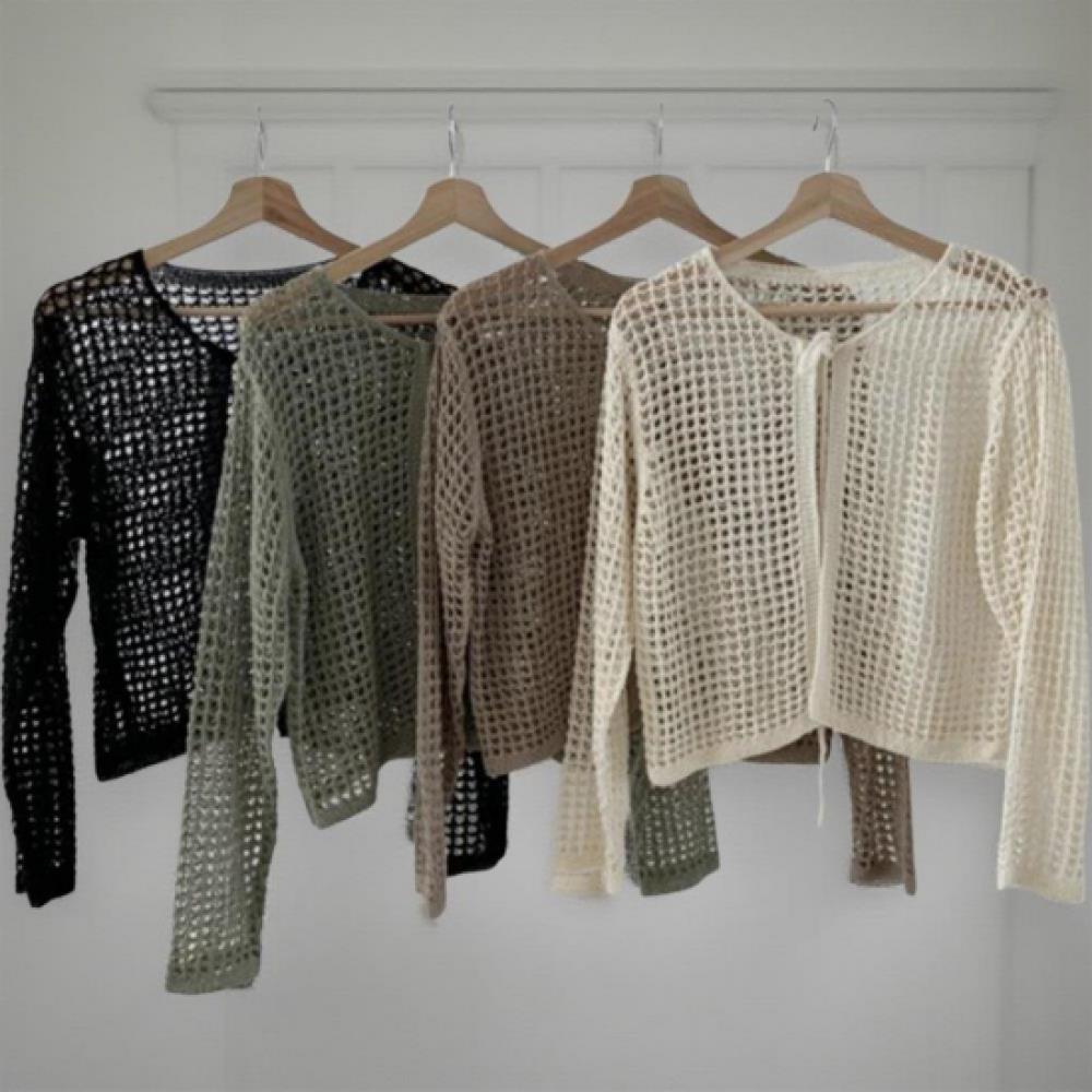 New ArrivalS Open Run Women S Net Ribbon Open Type Long Sleeve Knit Summer Cover