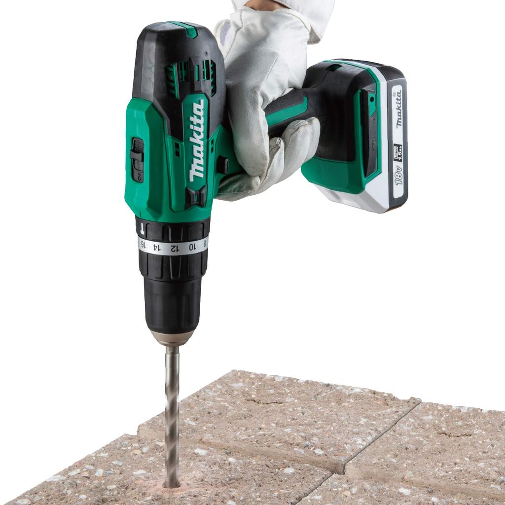 Makita Rechargeable Vibration Driver Drill with Battery and Charger MHP003DSX Green 18V1.5Ah