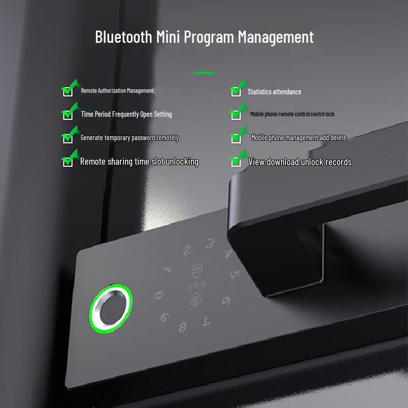 Realand F13 Smart Fingerprint Access Control Lock for Glass Doors with Attendance System CN plug (adapter included)