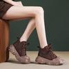 Women's Genuine Leather Thick-Soled Martin Boots - British Style Retro Brown Cowhide Short Boots for Autumn/Winter 2025