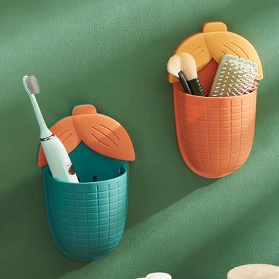 Badezimmer-Aufbewahrungsregal ohne Bohren, Wandmontiertes Badezimmerregal, Wand-Kammaufbewahrungsbox, Waschbecken, Zahnpasta- und Zahnbürstenhalter