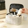 Large Capacity Cosmetic Bag Portable Handle Zipper Strong Load Bearing Multifunctional Travel Toiletry Makeup Pouch Organizer Case