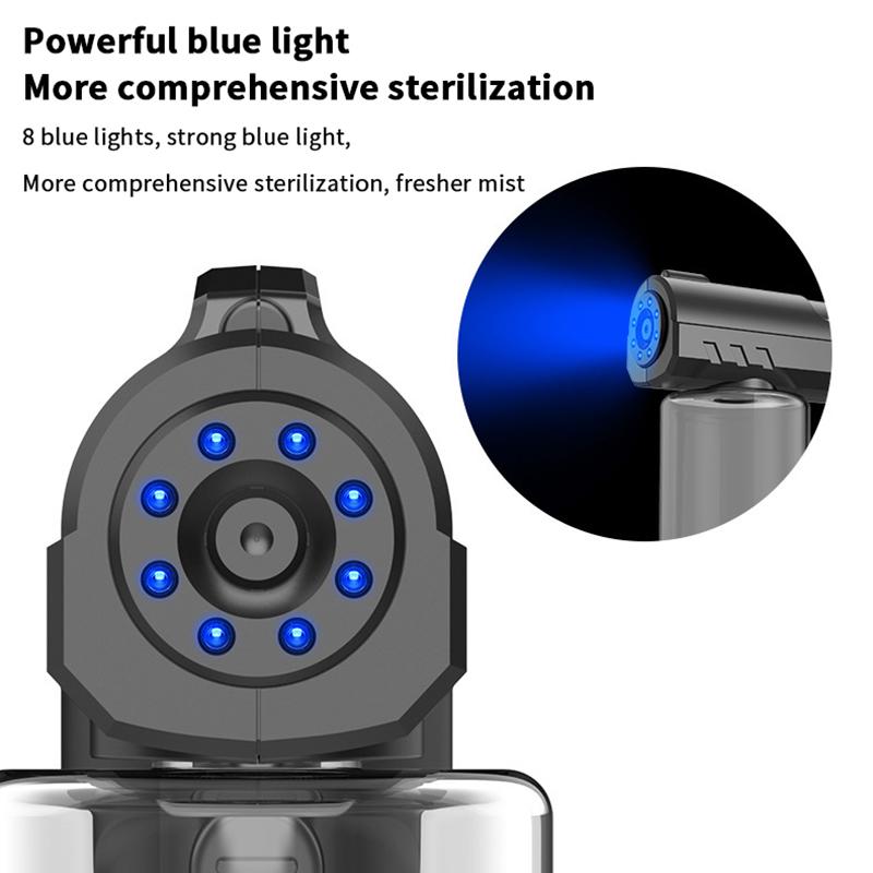 280Ml  Style Wireless Electric Sanitizer Barber Sprayer Bottle Usb Nano Blue Light Steam Spray Disinfection Gun Garden House