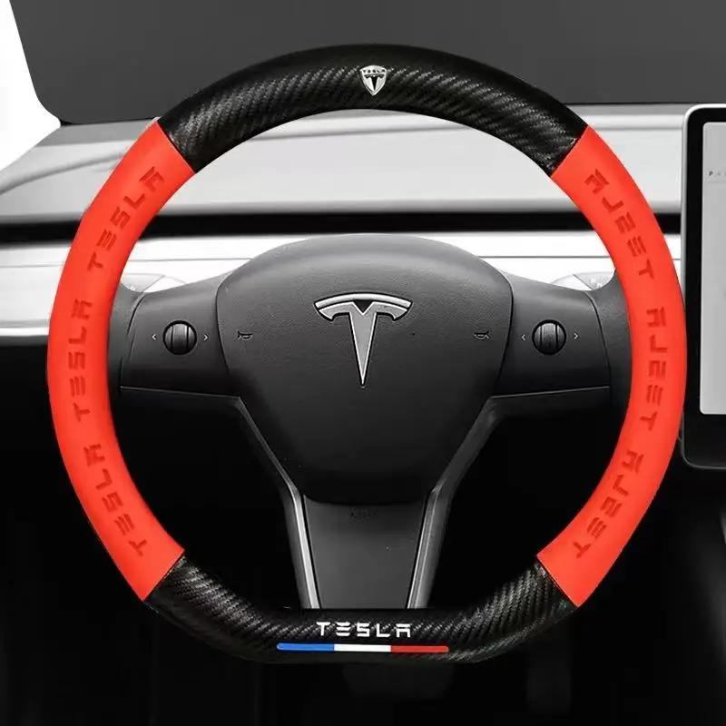 ALC1 Car Steering Wheel Cover For Tesla Model 3 S Y X Roadster 2019-2025 Auto interior Steering Wheel Accessories