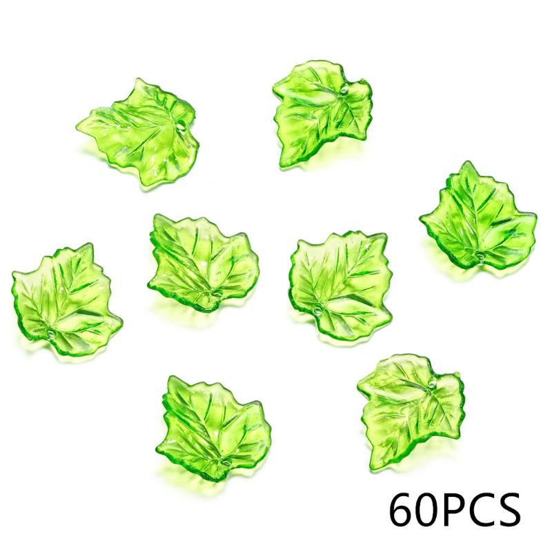 10-100Pcs Green Acrylic Leaf Charms Leaves Beads Pendants For Diy Necklace Bracelet Earrings Jewelry Making Handmade Crafts