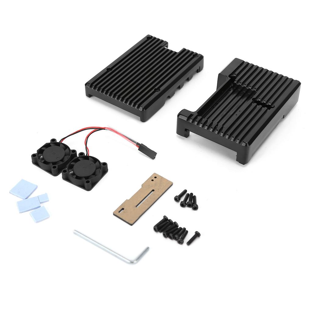 Case for Raspberry Pi 4 Cooling Shell Metal Box Aluminum Alloy Protective Enclosure with 2 Fan