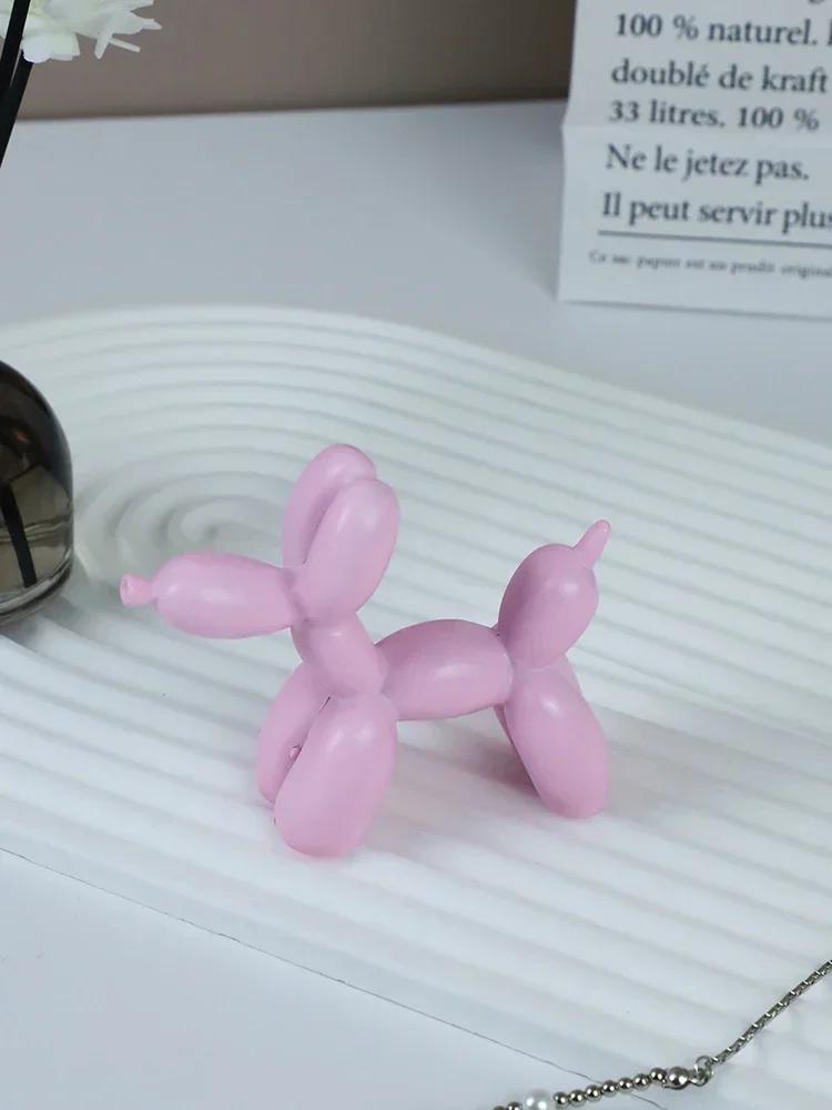 

Resin Balloon Dog Sculpture Home Decor Table Decoration and Accessories Office Nordic Animal Decorative Sculptures and Figurines розовый