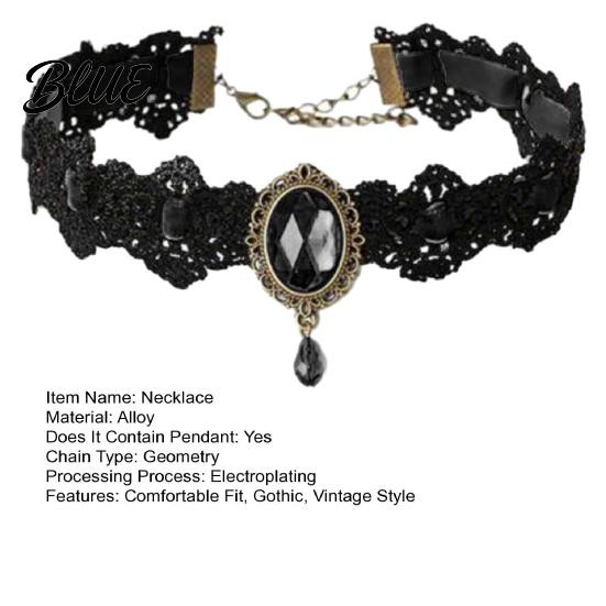 Romantischer Spitzenhalsband-Accessoire Vintage-Halskette Gotischer Choker mit Oval