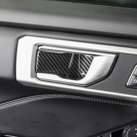 Inner Door Bowl Sticker Cover Trim For Ford Explorer - ABS Carbon Fiber
