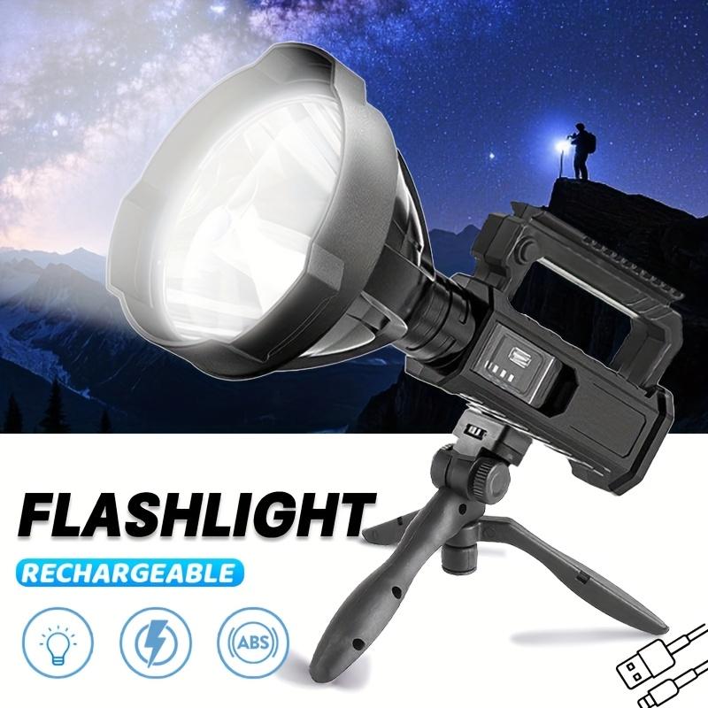 Large LED Flashlight with Foot Support for Convenient Installation, Night Safety Lighting, Home Emergency 4 Modes Suitable for Construction Sites