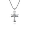 New Stainless Steel Tag Wholesale Beveled Couple Titanium Steel Cross Necklace Fashion Jewelry
