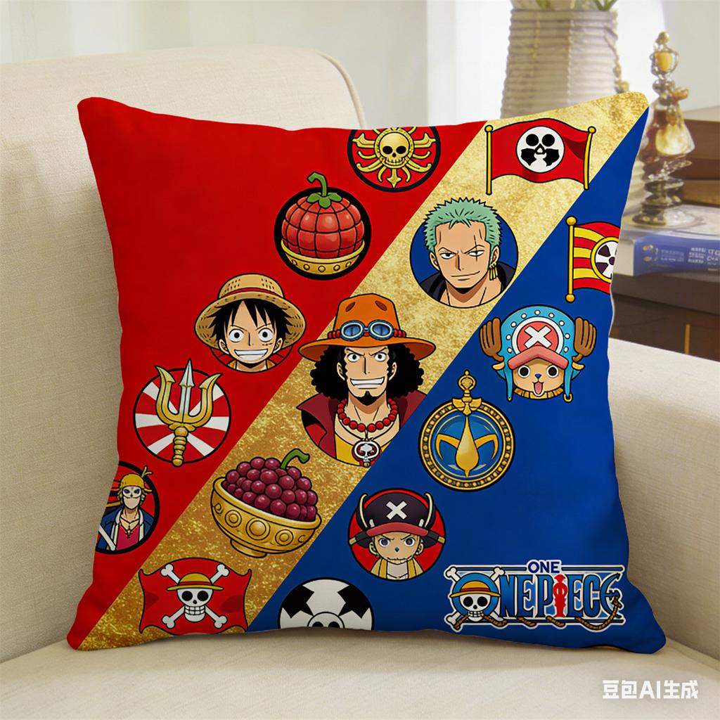 One Piece Pillow Cover Anime Fan Favorite Character Print Decorative Pillowcase for Bedroom Living Room and Anime Enthusiasts