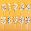 Blue Dog Paw Print Birthday Candles 0-9 Digital Candle Numeral Cupcake Topper Decorations for Pets Kids Birthday Party Supplies