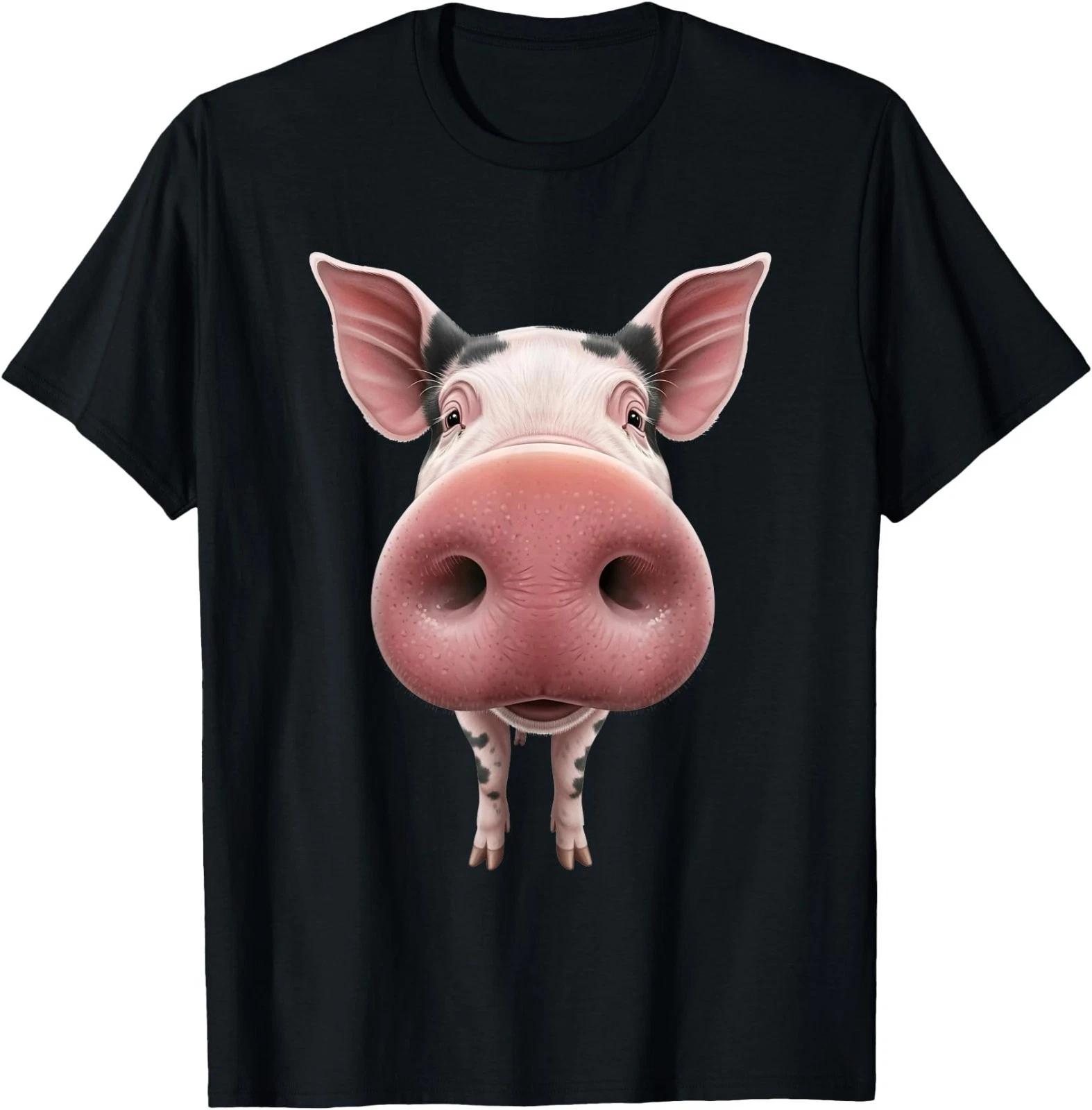 Pig Face Cartoon Animal Lover Funny Farm Humor T-Shirt 3XL