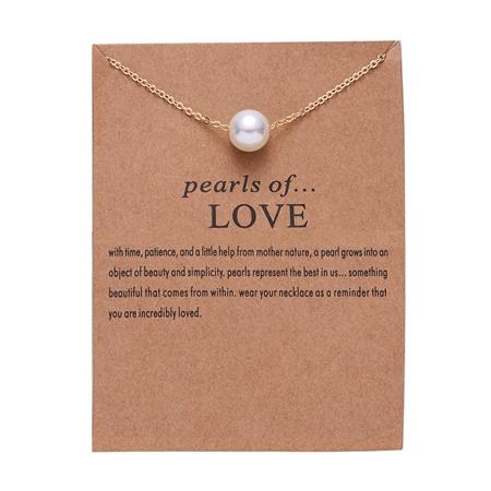 Hot Sale Imitation Pearl of Love Gold-Color Pendant Necklaces Clavicle Chains necklace Fashion Chain Necklace Women Jewelry жемчужный