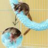 Portable 60cm Sugar Glider Climbing Rope Thick Braided Hamster Swing Rope Soft with Hanging Lock Buckle Hanging Rat Toy Bird