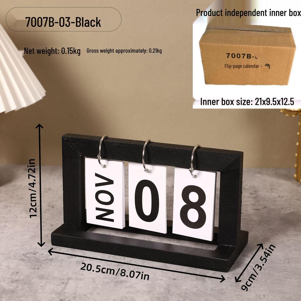Simple Wood Flip Calendar: Perpetual Desk Ornament & Photo Prop