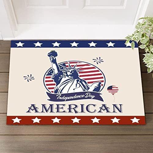Patriotic 4th of July Independence Day Doormat Welcome Mat Entrance Floor Mat Patriotic Holiday Home Decorations