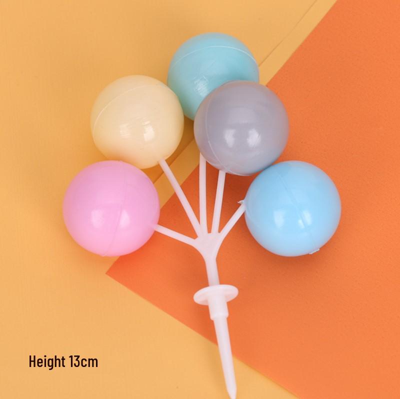 Colorful Macaron Balloon Cake Toppers - Cartoon Baking Insert Cards for Children s Parties