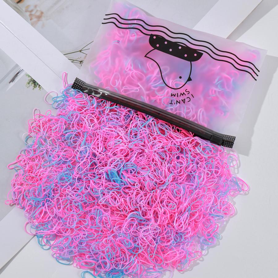 500/1000/2000Pcs Girls Colourful Disposable Rubber Band Hair Ties Headband Children Ponytail Holder Bands Kids Hair Accessories