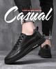 New Men's Autumn Breathable Waterproof Non-slip Black Leather Casual Sneakers