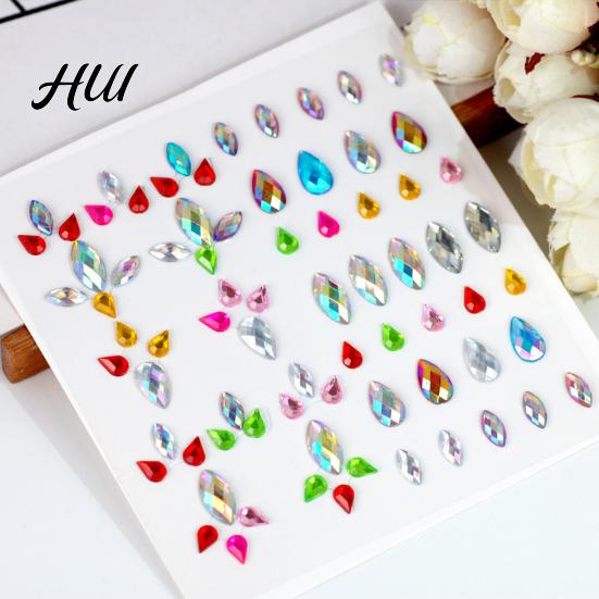 Colorful Adhesive Stickers Rhinestone for DIY Crafts Star Moon Gem Shiny Scrapbooking & Journaling Self-Adhesive Sparkling Gems Card Making Exquisite