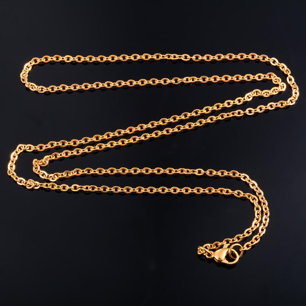 Stainless Steel Rolo Necklace for Women Men Link Cable O Chain Choker On the Neck Collar DIY Her Gift Jewelry Accessories