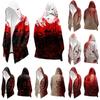 Men's Casual Printed Loose Fit Hooded Sweater Cardigan for Everyday Wear
