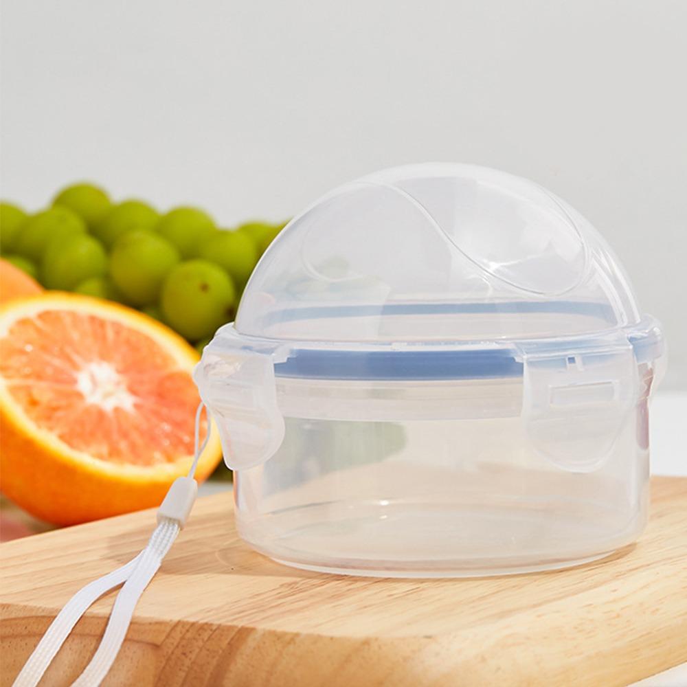 Durable Plastic Fruit Preservation Box Clear Reusable Apple Storage Box with Lid Multipurpose Circular Sealed Box Refrigerator