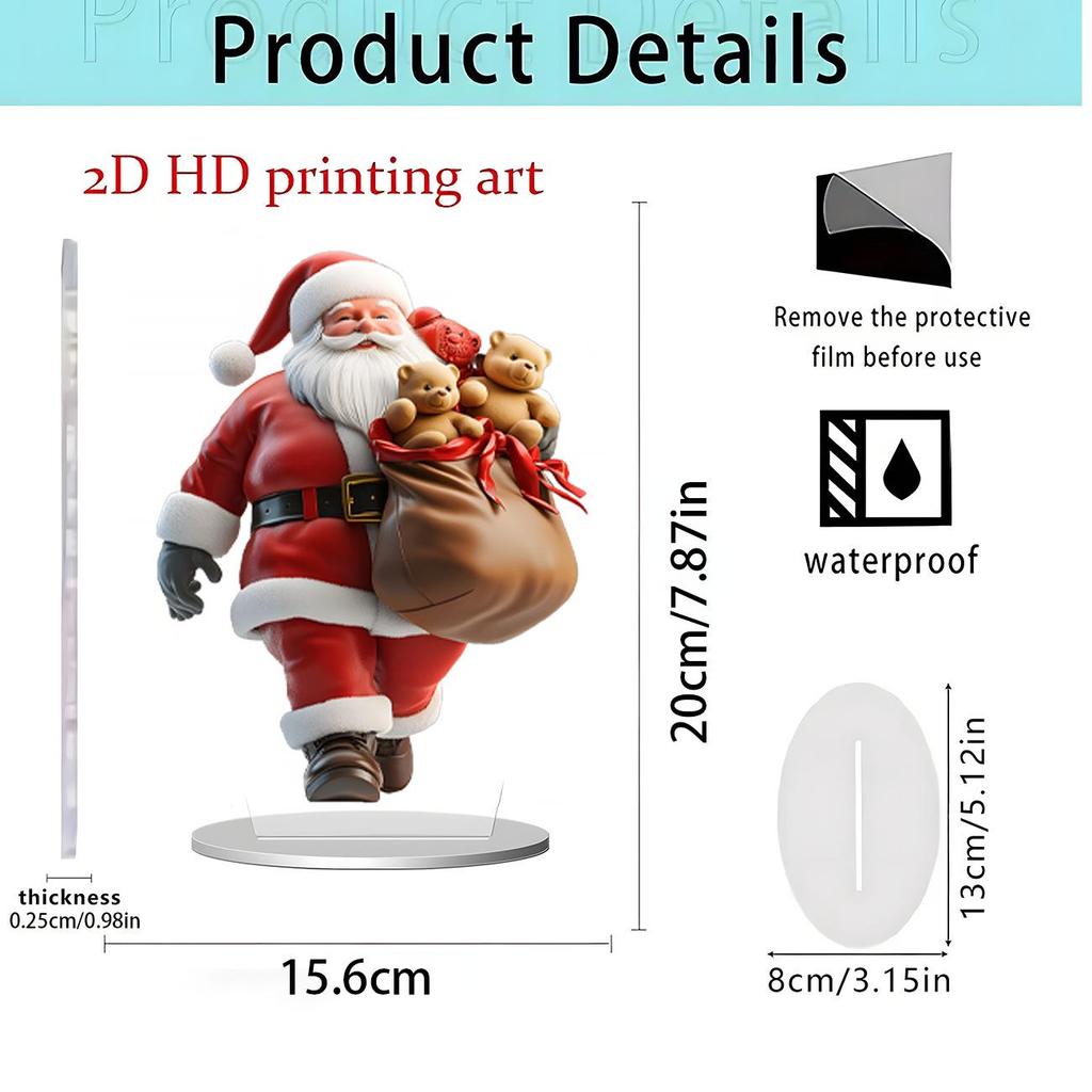 Christmas Apple 2D Acrylic Stand: Festive Desktop Decoration Gift