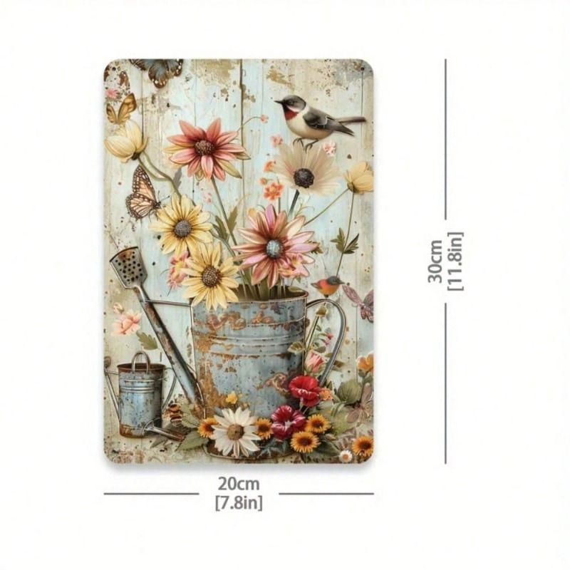Vintage Metal Poster 8x12 Inch, Rustic Iron Wall Art for Home Cafe Garden