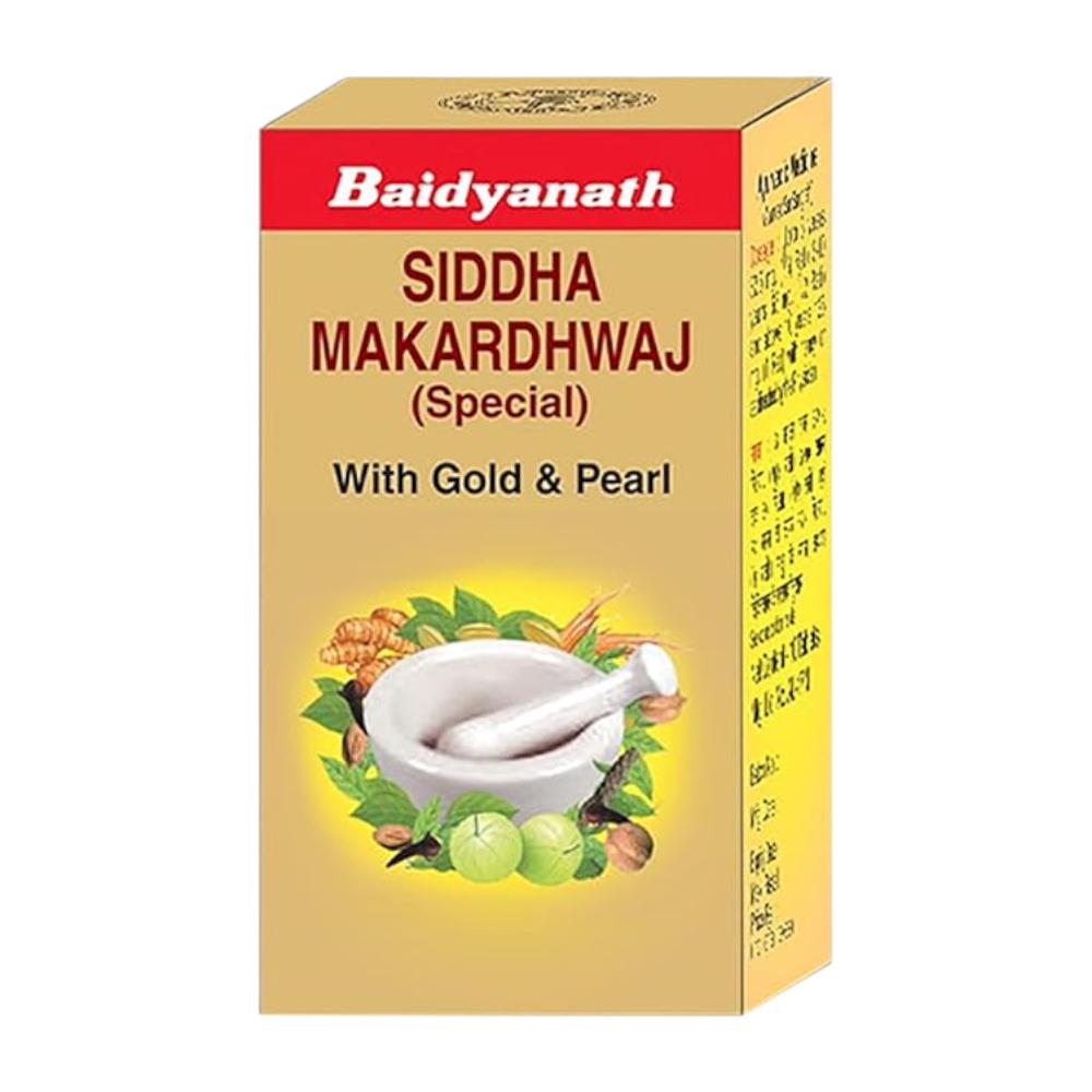 

Baidyanath Siddha Makardhwaj Special 10 Tablets , Vitality, and General Weakness Rejuvenation