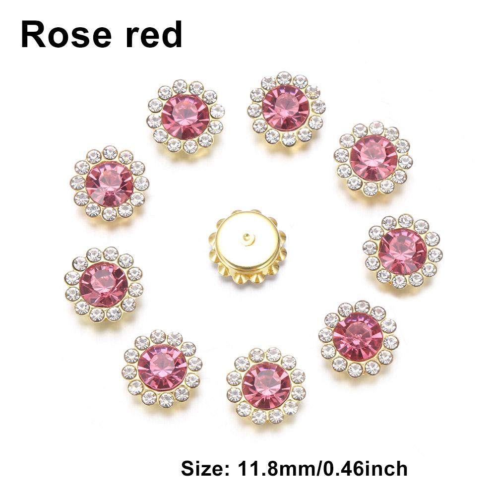10PCS 16mm Rhinestone Snowflake Buttons DIY Craft Flatback Plating Pearl Buckle Clothing Decoration Hairpin Accessories