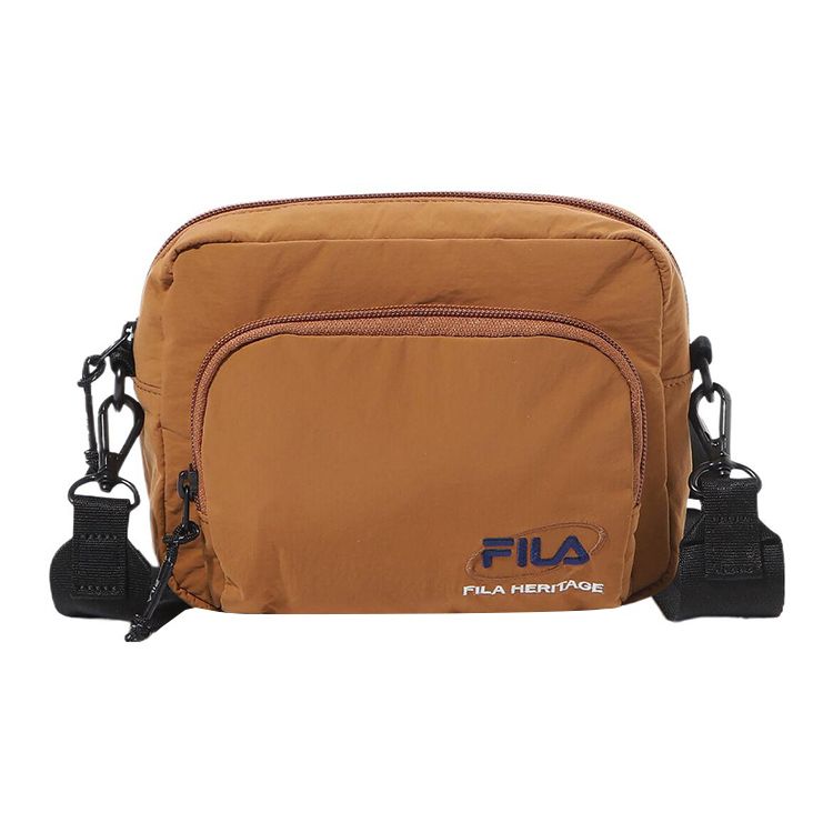 FILA Linear Letter Logo Polyester Mini Shoulder Crossbody Bag Unisex bags Brown FS3BCF6333XCAL Mini