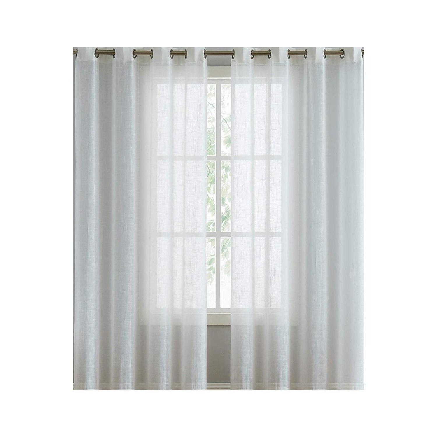 

Cream Linen Rustic Tulle Curtain Eyelet Curtain Rustic Tulle Curtain 100 x 260 вершковий