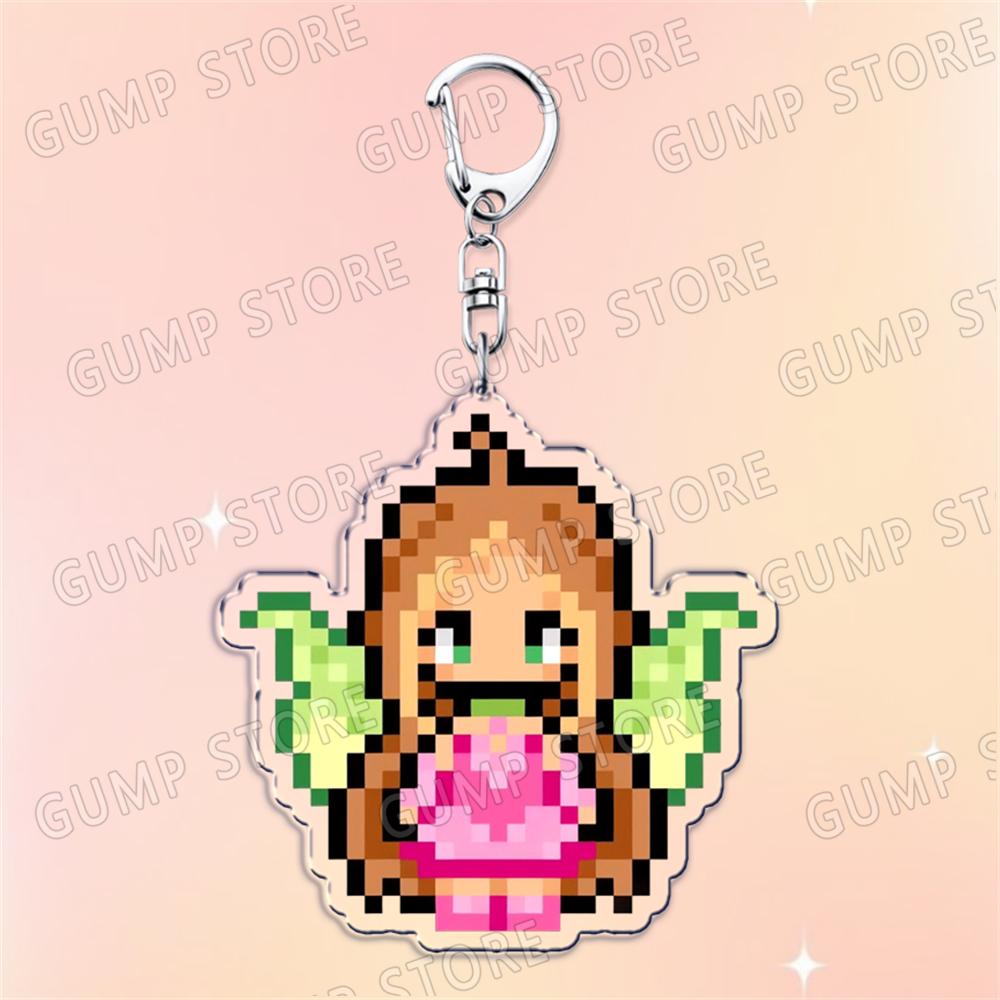 Adorbale Pixel Fairy Magical Girl Keychains for Accessories Bag Stella Musa Tecna Keyrings Jewelry Magic Fairies Fans Gifts
