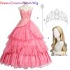 Wicked Glinda Dress for Adults Pink Glinda Cosplay Costume Dress Halloween Dance Party Show for Women Role-Playing Party Outfit