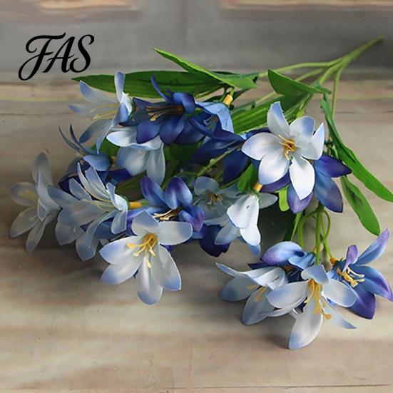 1 Boeket Kunstmatige Fake Mini Lelie Bloem Plant Home Office Wedding Party Decor