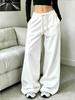 Casual Wide Leg Pants Solid Color Long Length Pocket Details Suitable for Fall/Winter