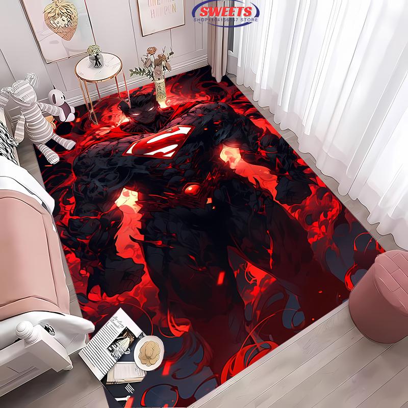 Novo Tapete do Superman! Embeleze o Espaço,Adicione Macio e Confortável,Sala de Estar Quarto Porta de Entrada Área de Escritório Pode Ser Usado Tapete