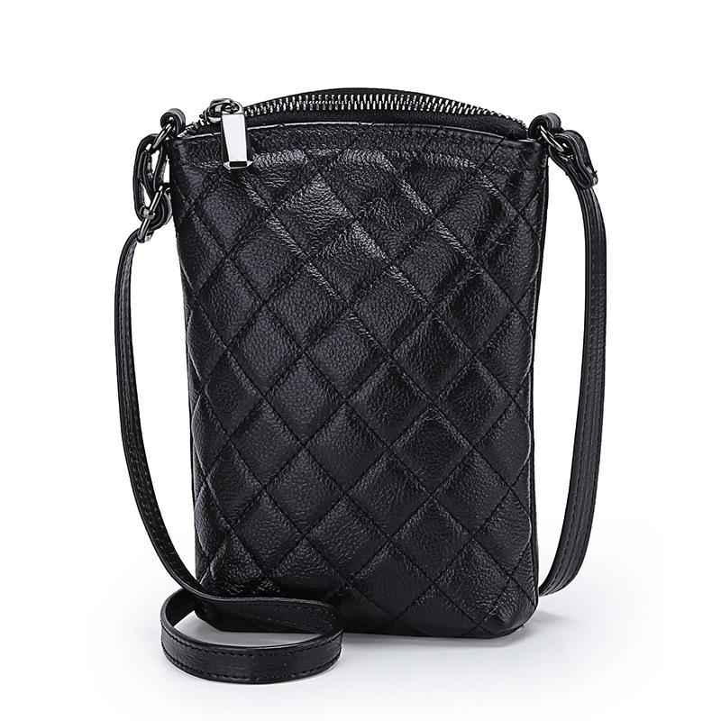 

Сумка женская сумка из натуральной кожи женская модная сумка для женщин среднего возраста из коровьей кожи через плечо для мобильного телефона женская чёрный