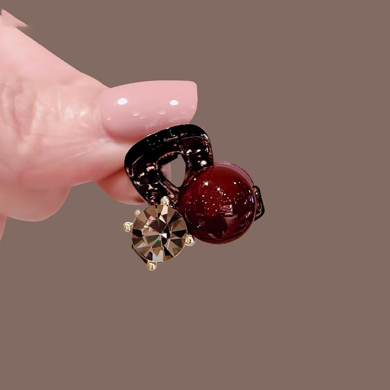 Červený kamínek perla malá sponka do vlasů ženy dívky sladká mini skřipka akrylová geometrická černá sponka do vlasů sponka do vlasů vlasové doplňky