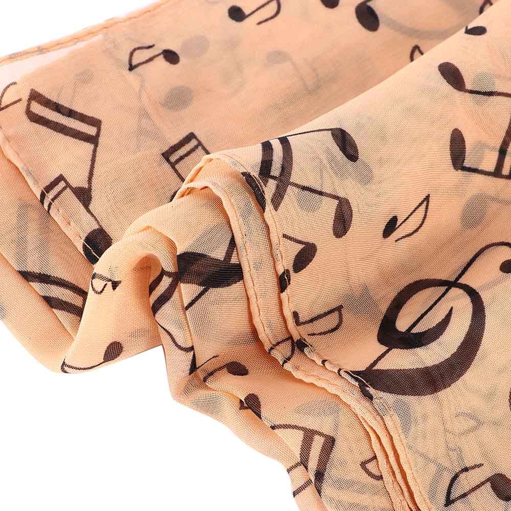 Clef Printed Women Neck Scarf Sheet Muffler Music Note Printed Scarf Chiffon Silk Scarf Shawl