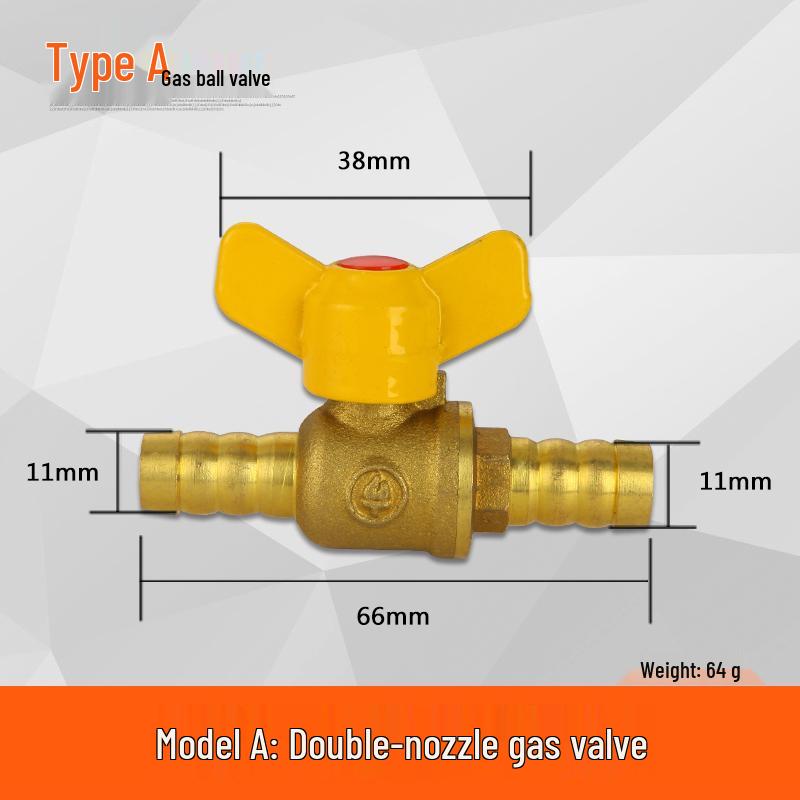 Thickened 4-Point Gas Ball Valve for Natural Gas and Water Heaters, Internal/External Thread.